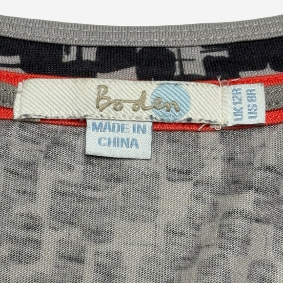 Boden Geo Print Jersey Dress Short Sleeve Modal Cotton Pockets Stretch - Picture 9 of 11